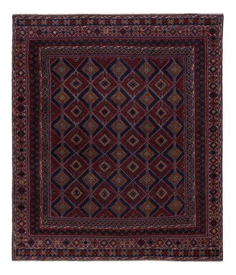 Kelim Rug - Oriental square  - 177 x 157 cm - dark red