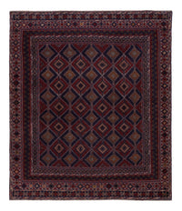 Kelim Rug - Oriental square  - 177 x 157 cm - dark red
