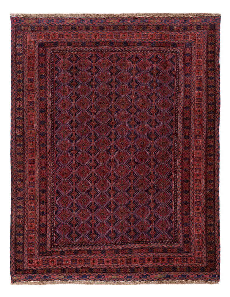 Kelim Rug - Oriental - 194 x 152 cm - dark red
