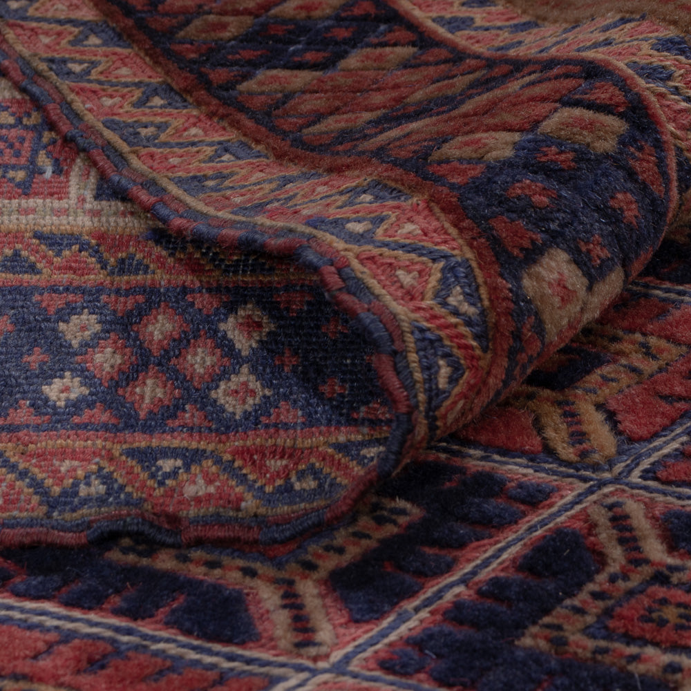 Kelim Rug - Oriental square  - 183 x 157 cm - dark red