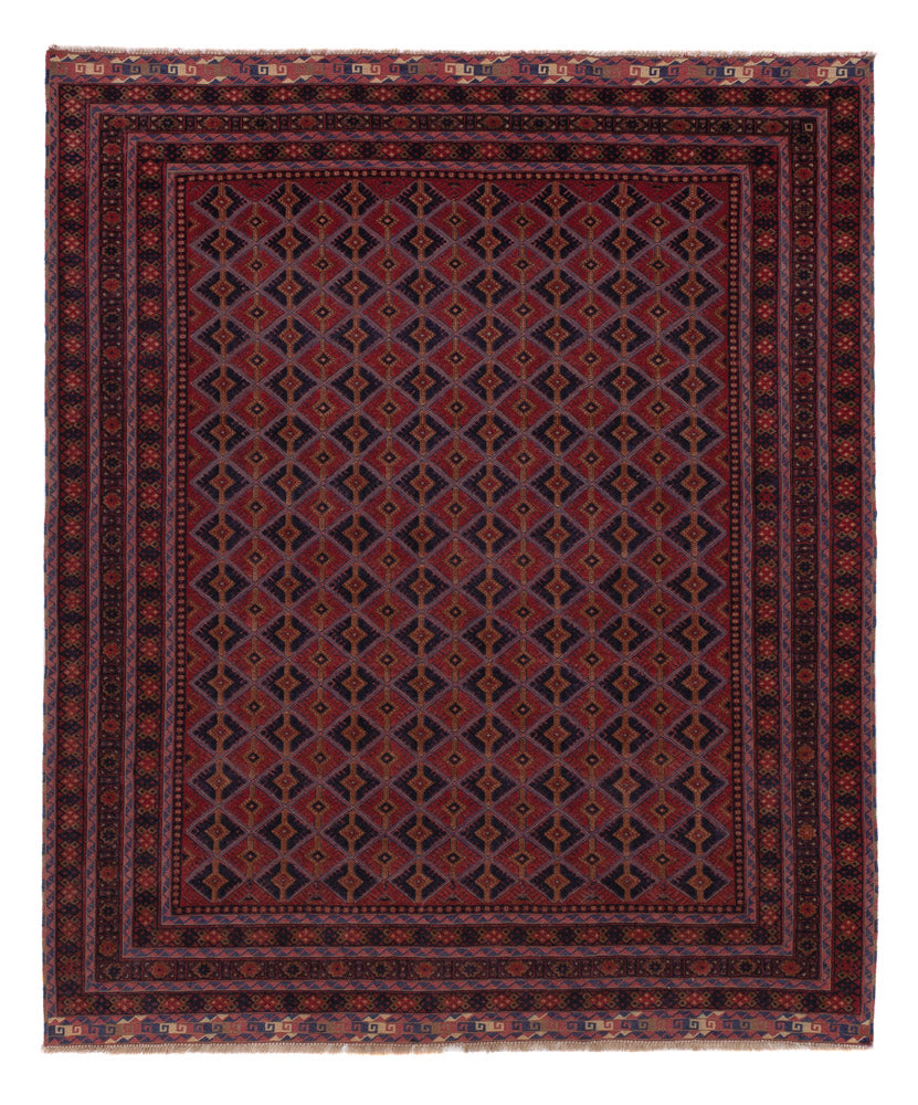 Kelim Rug - Oriental - 193 x 158 cm - dark red