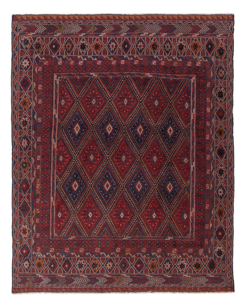 Kelim Rug - Oriental - 187 x 145 cm - dark red