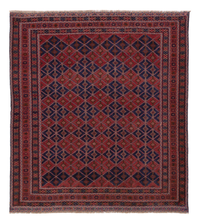 Kelim Rug - Oriental square  - 178 x 160 cm - dark red