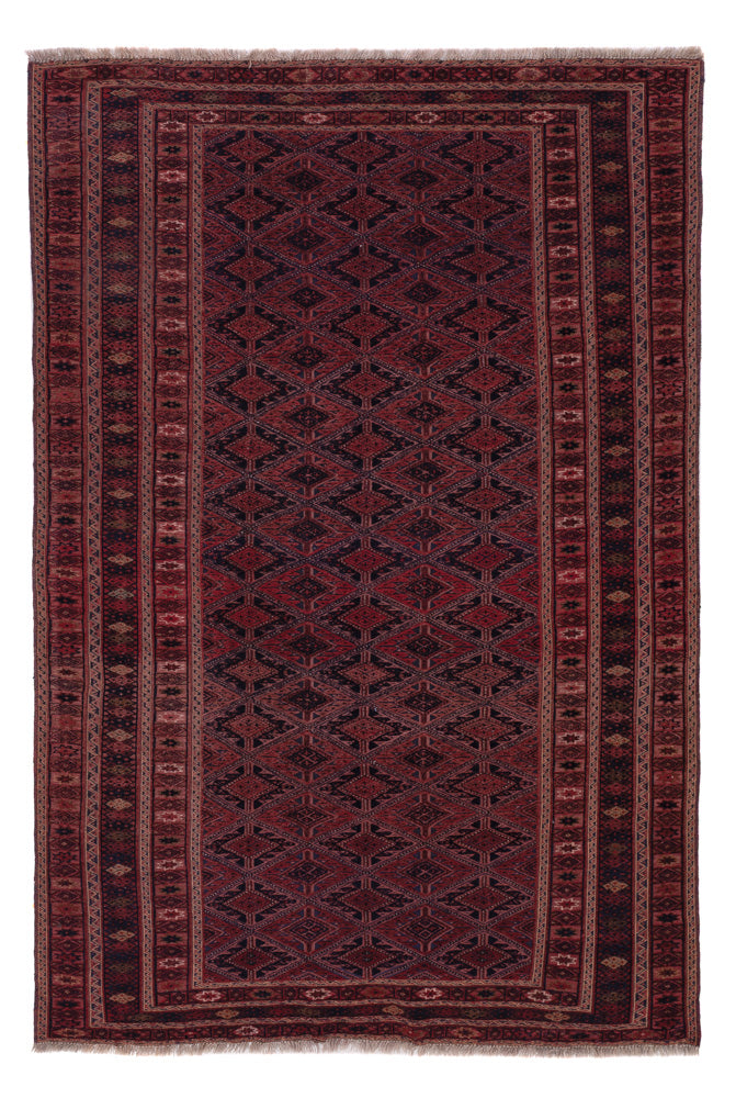 Kelim Rug - Oriental - 221 x 146 cm - dark red