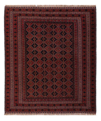 Kelim Rug - Oriental square  - 185 x 160 cm - dark red