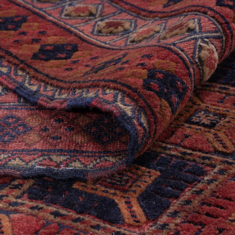 Kelim Rug - Oriental square  - 185 x 160 cm - dark red