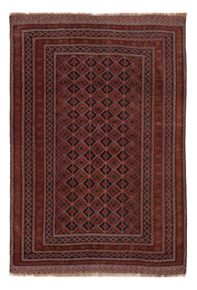 Kelim Rug - Oriental - 207 x 140 cm - dark red