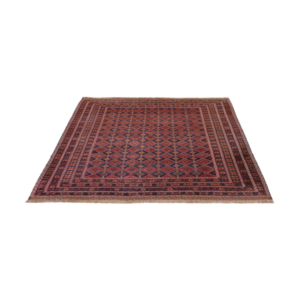 Kelim Rug - Oriental square  - 183 x 158 cm - dark red