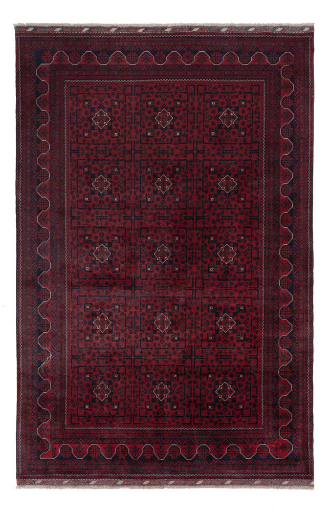 Afghan Rug - Kunduz - 298 x 201 cm - dark red