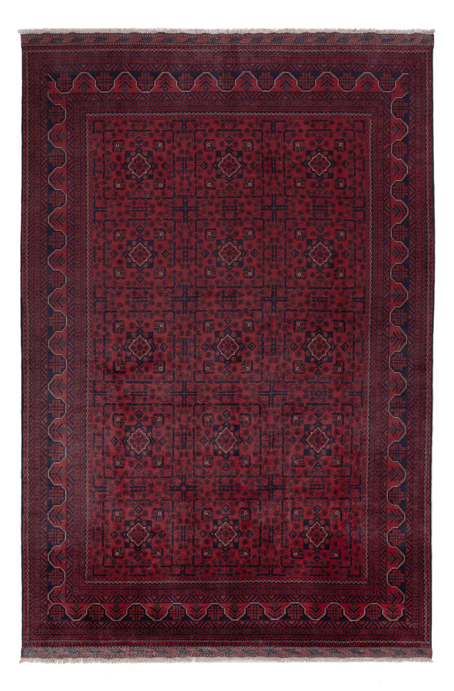 Afghan Rug - Kunduz - 299 x 197 cm - dark red