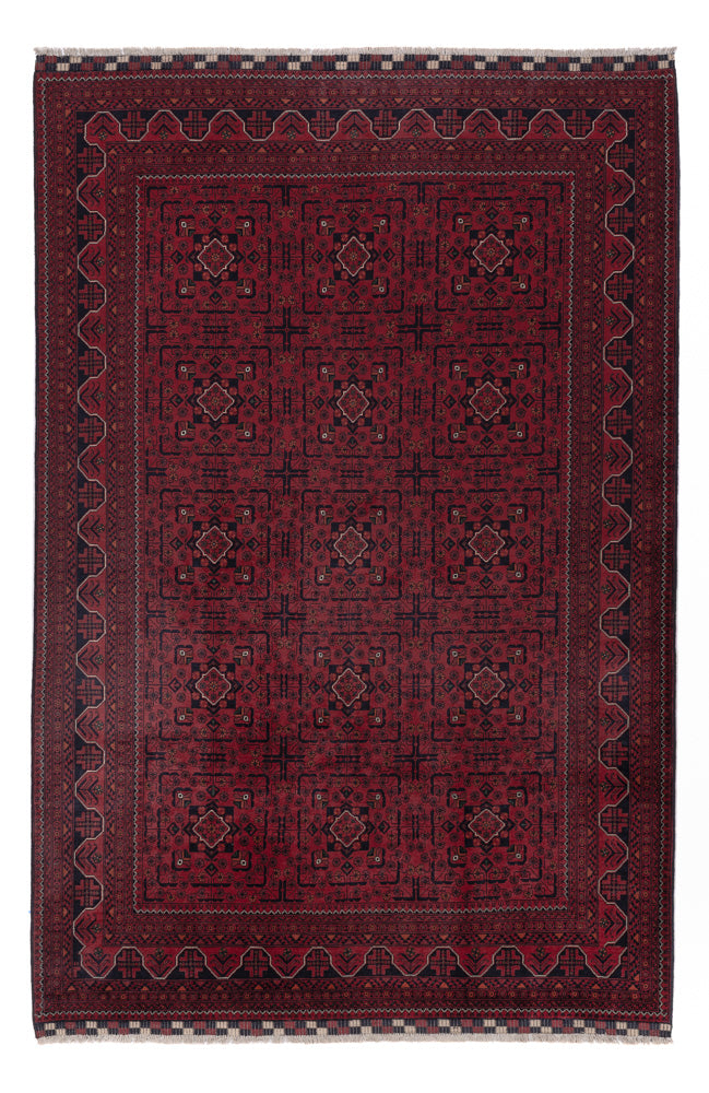 Afghan Rug - Kunduz - 300 x 197 cm - dark red