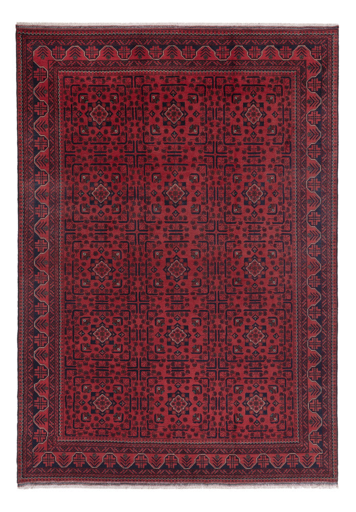 Afghan Teppich - Kunduz - 292 x 203 cm - dunkelrot
