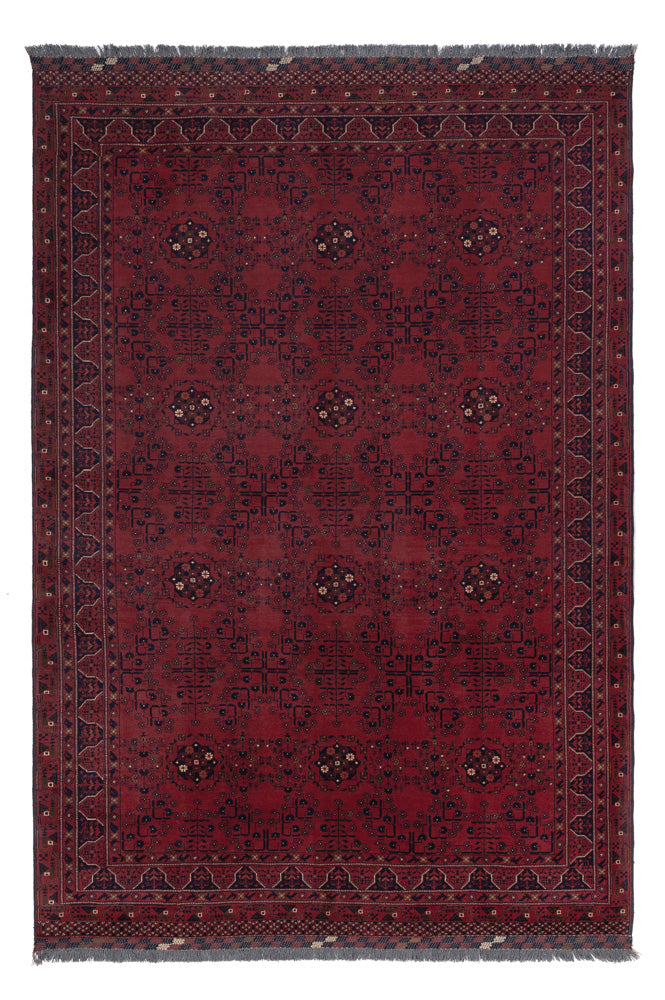 Afghan Rug - Kunduz - 298 x 202 cm - dark red