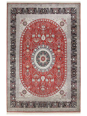 Silk Rug - Chinese Silk - 370 x 272 cm - red