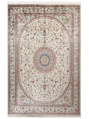 Silk Rug - Chinese Silk - 366 x 277 cm - beige