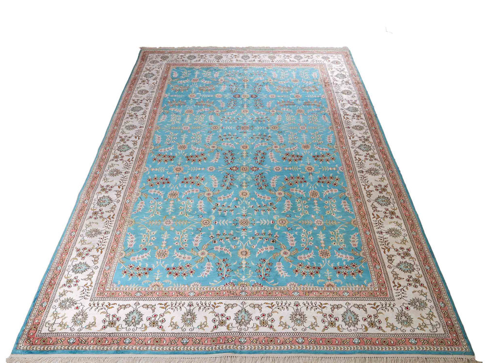 Silk Rug - Chinese Silk - 263 x 180 cm - light blue