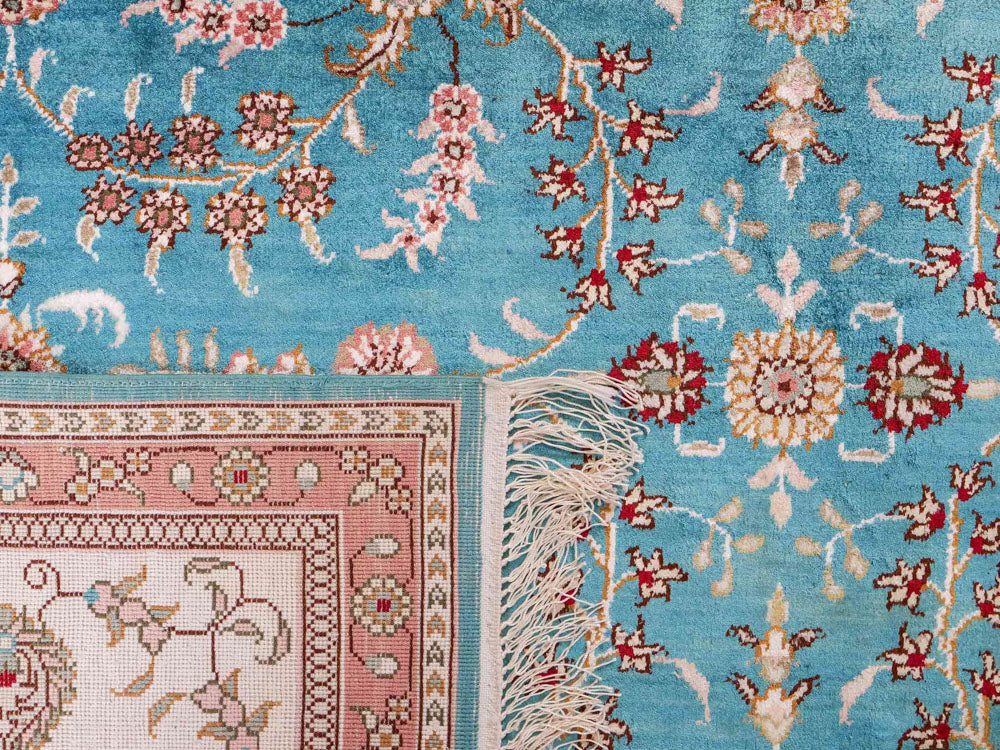 Silk Rug - Chinese Silk - 263 x 180 cm - light blue