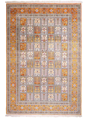 Silk Rug - Chinese Silk - 267 x 181 cm - dark beige