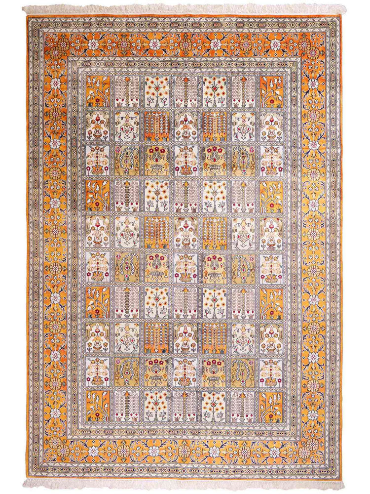 Silk Rug - Chinese Silk - 267 x 181 cm - dark beige