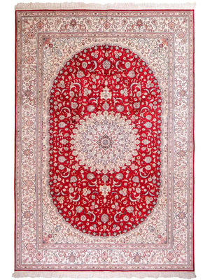 Silk Rug - Chinese Silk - 263 x 180 cm - red