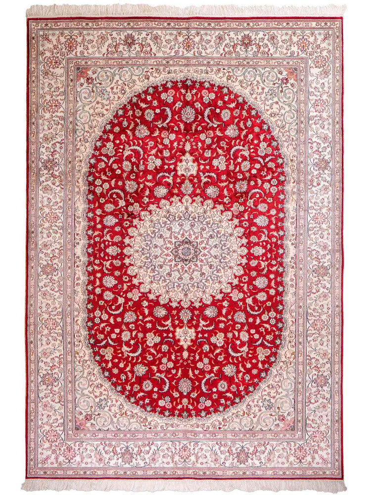 Silk Rug - Chinese Silk - 263 x 180 cm - red