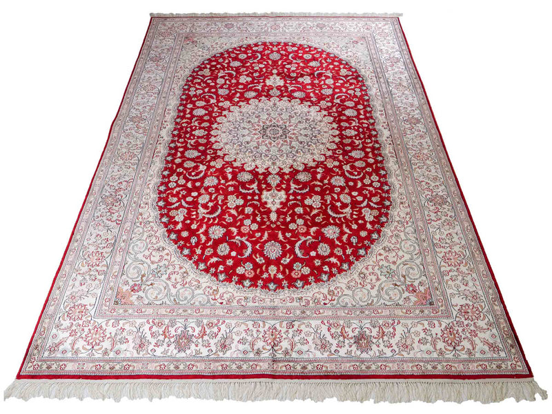 Silk Rug - Chinese Silk - 263 x 180 cm - red