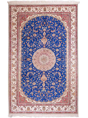Silk Rug - Chinese Silk - 247 x 155 cm - blue