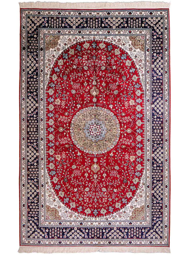 Silk Rug - Chinese Silk - 246 x 152 cm - red