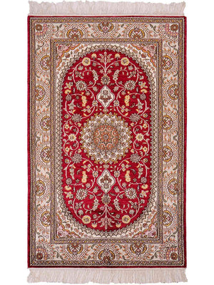 Silk Rug - Chinese Silk - 120 x 75 cm - red