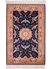 Silk Rug - Chinese Silk - 122 x 78 cm - dark blue