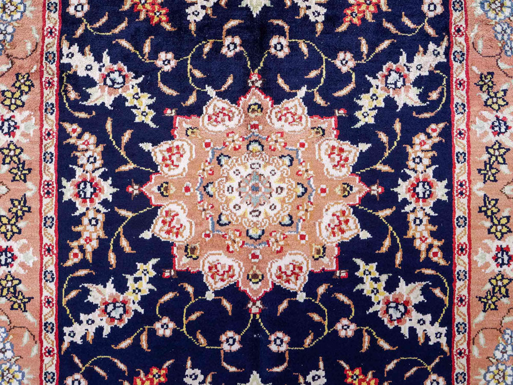 Silk Rug - Chinese Silk - 122 x 78 cm - dark blue