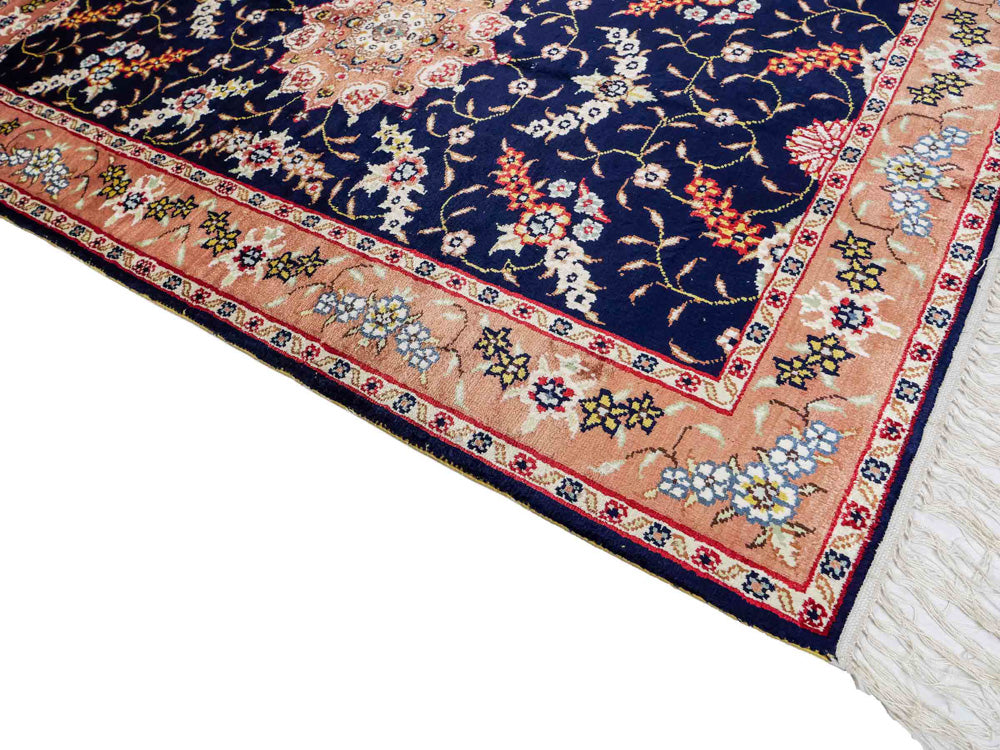 Silk Rug - Chinese Silk - 122 x 78 cm - dark blue