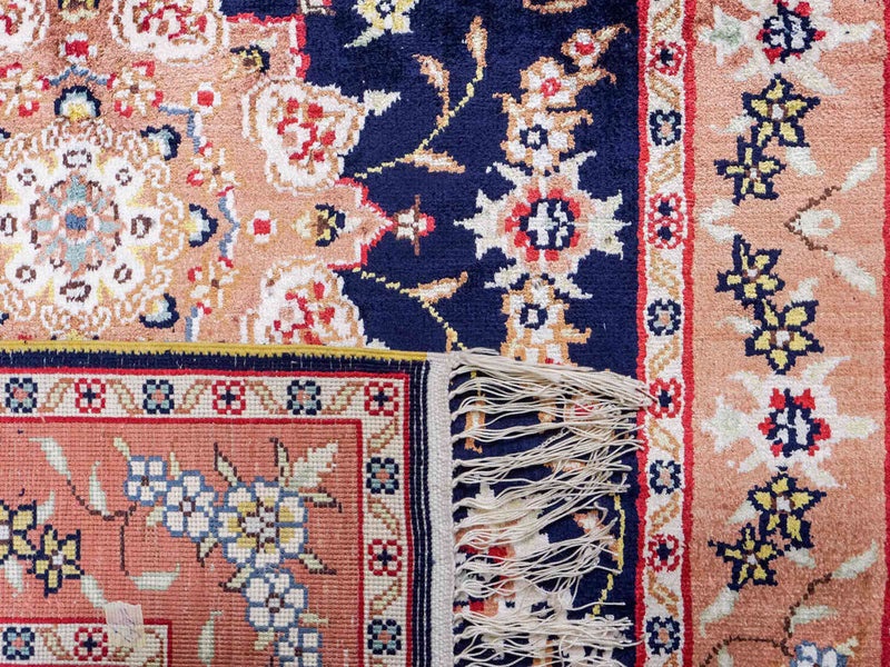 Silk Rug - Chinese Silk - 122 x 78 cm - dark blue