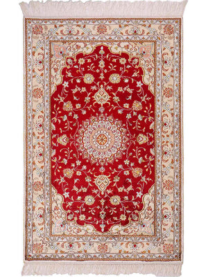 Silk Rug - Chinese Silk - 120 x 77 cm - red