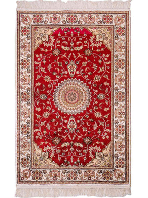 Silk Rug - Chinese Silk - 117 x 77 cm - red