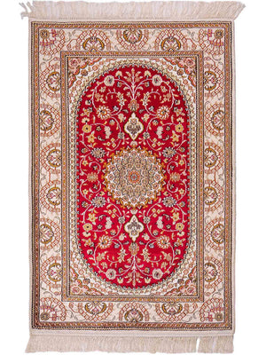 Silk Rug - Chinese Silk - 122 x 81 cm - red