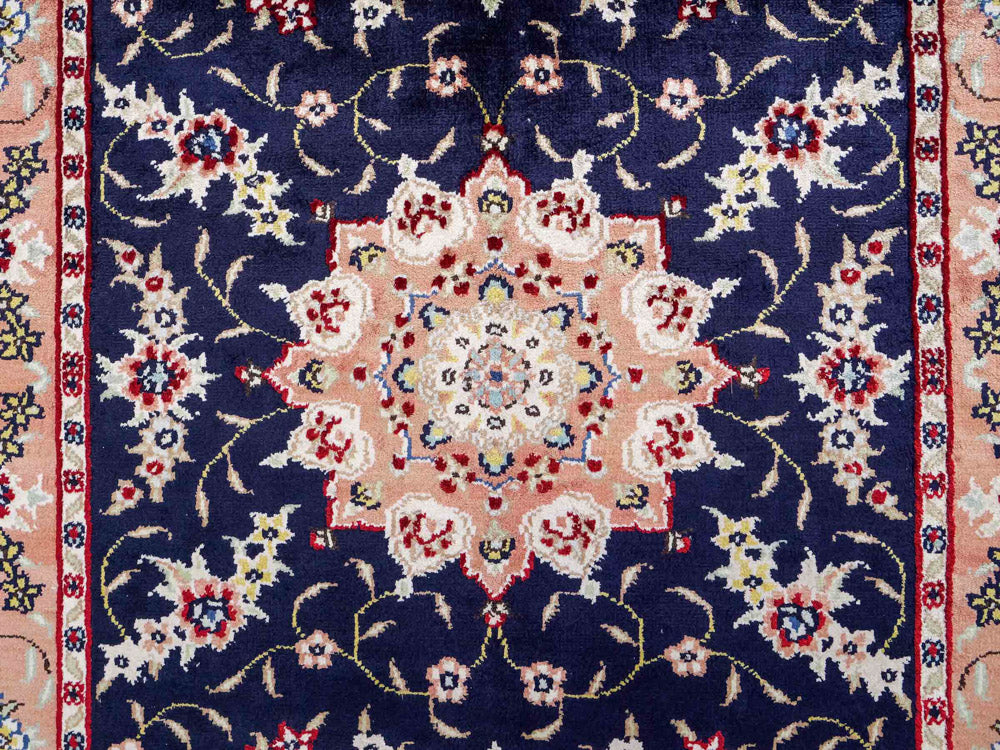 Silk Rug - Chinese Silk - 123 x 77 cm - dark blue
