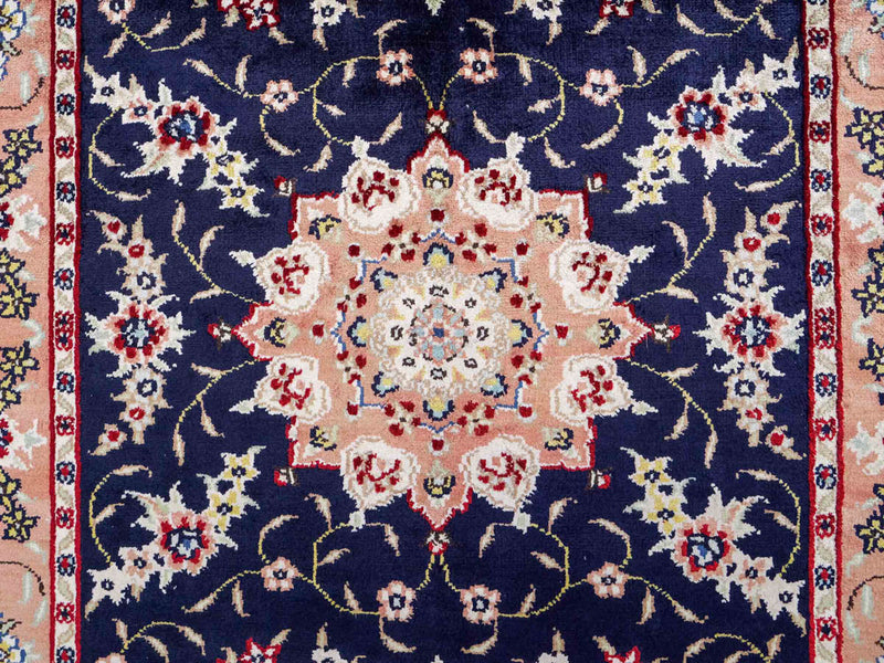 Silk Rug - Chinese Silk - 123 x 77 cm - dark blue