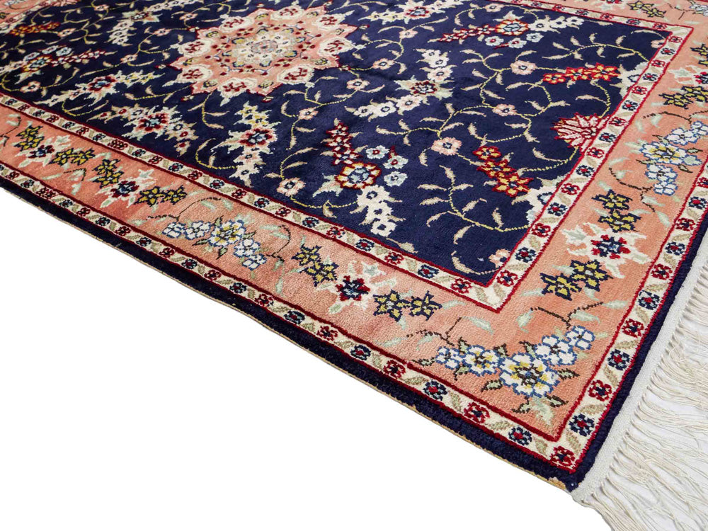 Silk Rug - Chinese Silk - 123 x 77 cm - dark blue