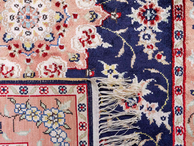 Silk Rug - Chinese Silk - 123 x 77 cm - dark blue