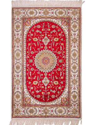 Silk Rug - Chinese Silk - 120 x 77 cm - red