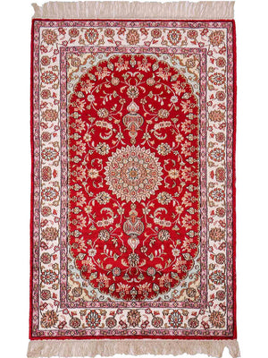 Silk Rug - Chinese Silk - 119 x 76 cm - red