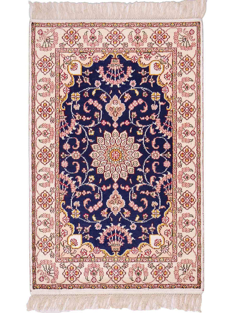 Silk Rug - Chinese Silk - 92 x 60 cm - dark blue