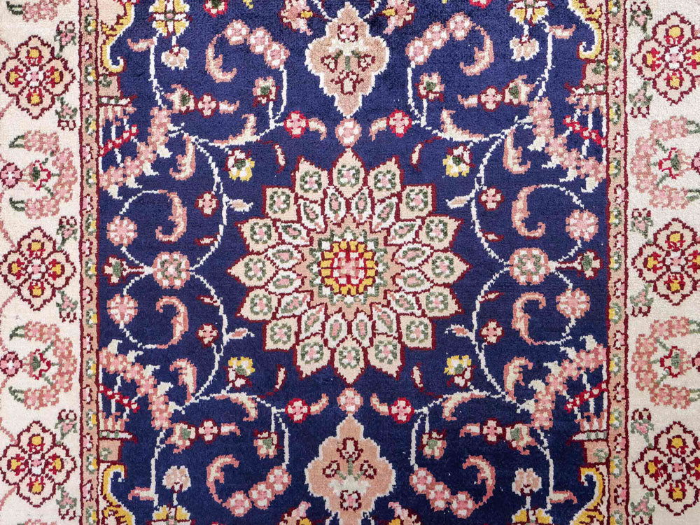 Silk Rug - Chinese Silk - 92 x 60 cm - dark blue