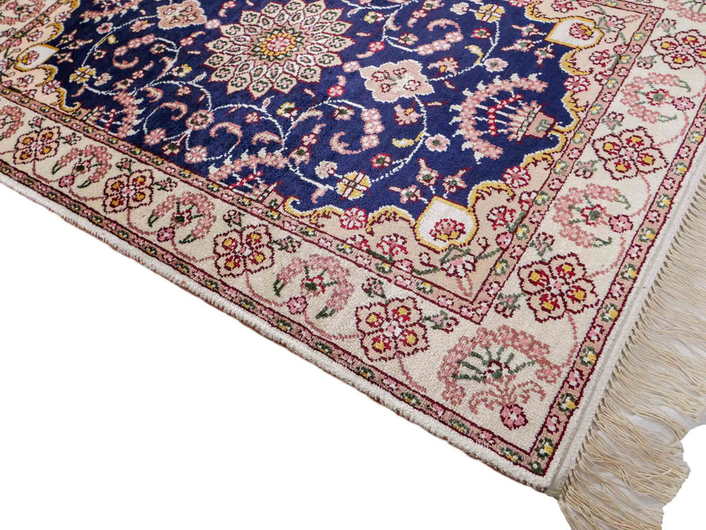 Silk Rug - Chinese Silk - 92 x 60 cm - dark blue