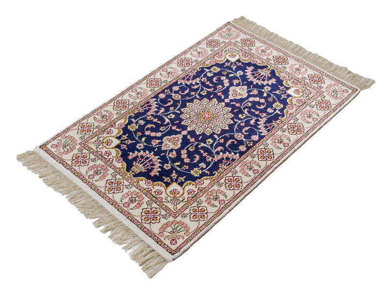 Silk Rug - Chinese Silk - 92 x 60 cm - dark blue