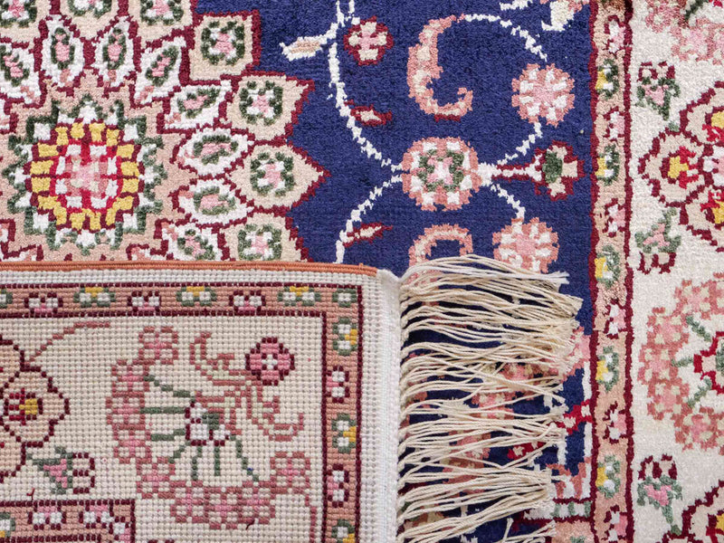 Silk Rug - Chinese Silk - 92 x 60 cm - dark blue