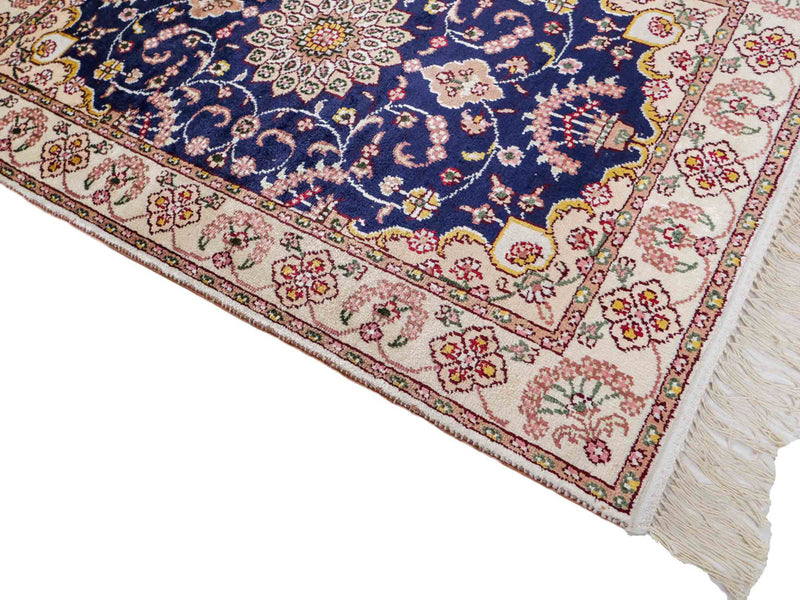 Seidenteppich - China Seide - 91 x 61 cm - dunkelblau