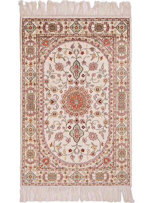 Silk Rug - Chinese Silk - 89 x 59 cm - beige