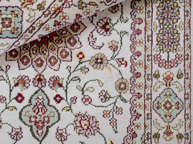 Silk Rug - Chinese Silk - 89 x 59 cm - beige